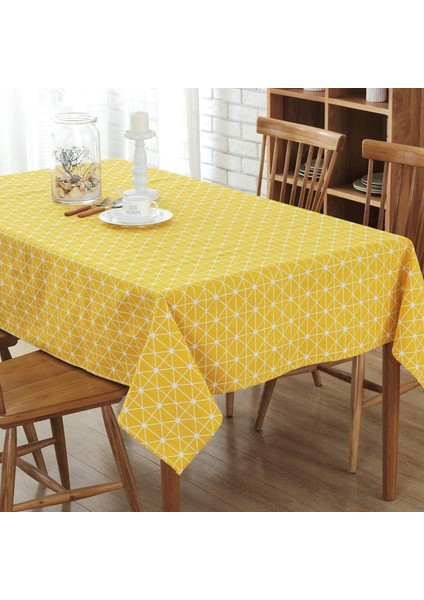 Geometrik Masa Örtüsü 140X220 cm (Sarı) (Yurt Dışından)