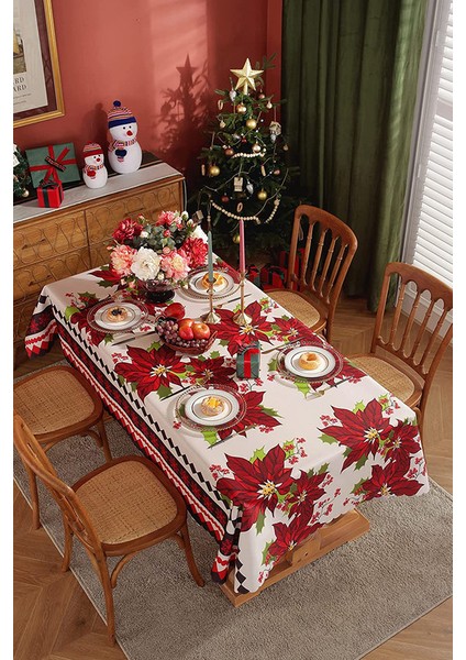 Noel Masa Örtüsü Dikdörtgen Kırmızı 150X220CM (Yurt Dışından) indirimleri