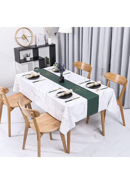 140 x 220 cm Mermer Iplik Pvc Masa Örtüsü (Yurt Dışından)
