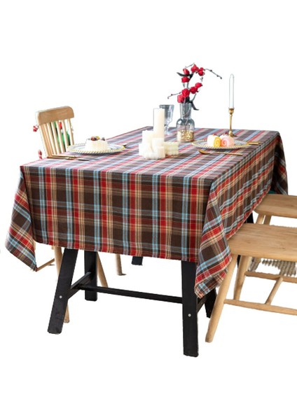 90 x 90 cm Izgara Masa Örtüsü (Kırmızı-Kahverengi) (Yurt Dışından)