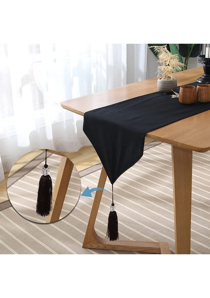 Minimalist Masa Bayrağı (Siyah, 33X140CM) (Yurt Dışından) modelleri