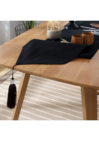Minimalist Masa Bayrağı (Siyah, 33X240CM) (Yurt Dışından) fırsatları