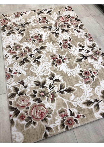 Anka 2879 Vizon 150X230 Pembe Çiçekli 4 M2 Halı fiyatları