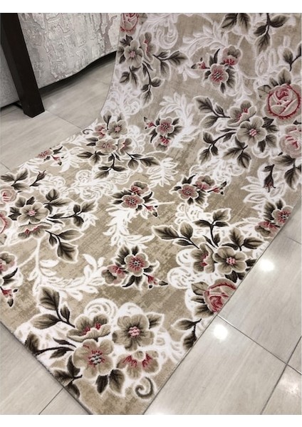 Anka 2879 Vizon 150X230 Pembe Çiçekli 4 M2 Halı indirimleri