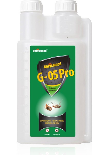 G-05 Pro Ölçekli 1 Lt Bitki Özlü Konsantre Böcek İlacı Haşere Öldürücü Sivrisinek ve Tahtakurusu Türlerinde Etkili