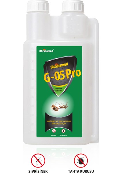 G-05 Pro Ölçekli 1 Lt Bitki Özlü Konsantre Böcek İlacı Haşere Öldürücü Sivrisinek ve Tahtakurusu Türlerinde Etkili