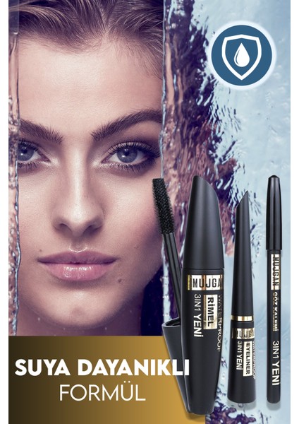 Mujgan 3 In 1 Rimel + Eyeliner + Göz Kalemi Seti