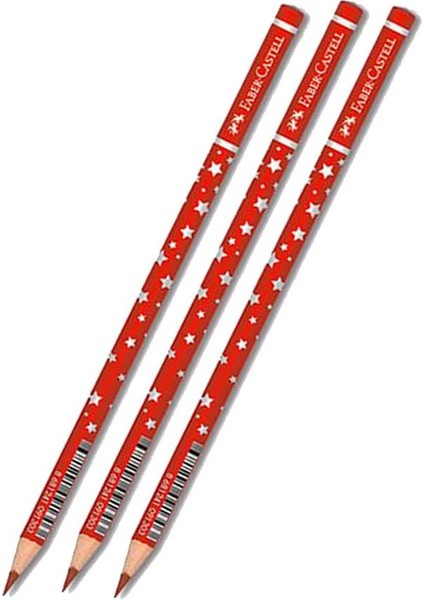 Kırmızı Başlık Kalemi Yıldız 3 Adet Faber Kırmızı Başlık Kalemi Yıldız Desenli