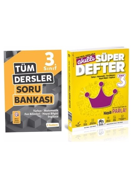 Tudem Yayınları 3. Sınıf Tüm Dersler Soru Bankası ve Model Eğitim Yayınları Akıllı Defter