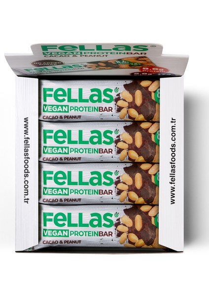 Vegan Protein Bar -  Yer Fıstığı ve Kakaolu 40G x 12 Adet