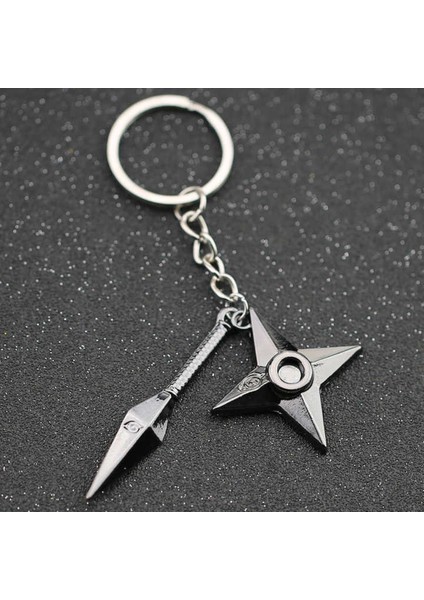 Anime Naruto Kuno ve Shuriken Weopons Anahtarlık