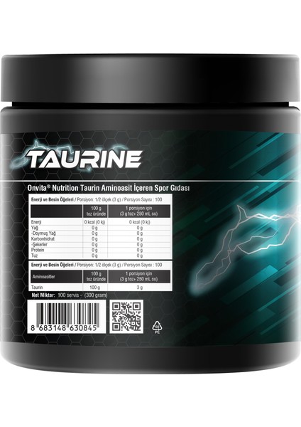 Nutrition Taurine 300 gr fiyatları