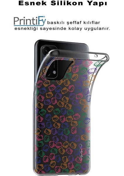 Apple iPhone 13 Uyumlu Kapak Hello Kitty Tasarımlı Şeffaf Silikon Kılıf