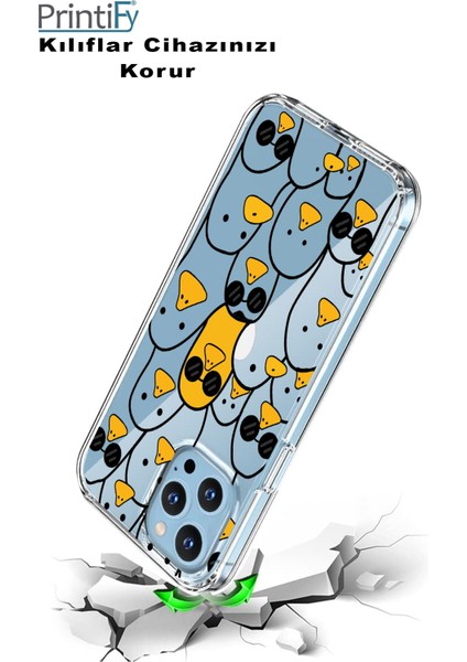 Apple iPhone 8 Uyumlu Kapak Duck Tasarımlı Şeffaf Silikon Kılıf modelleri