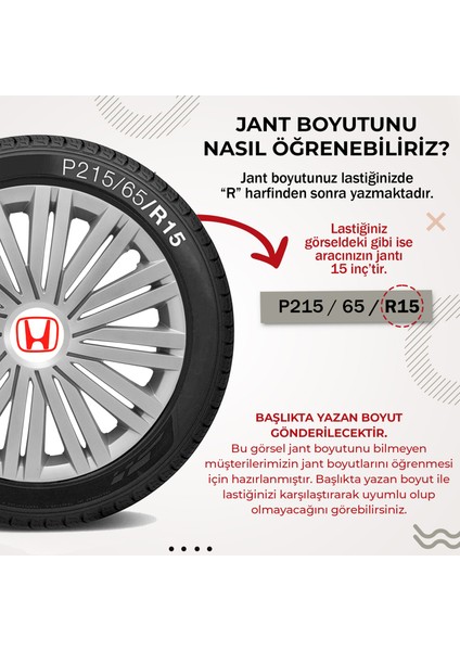 Honda City 15 Inç Uyumlu Jant Kapağı 4'lü Takım Gri 2915 modelleri