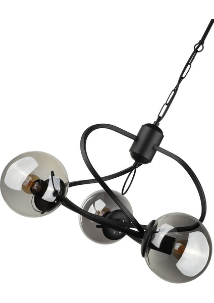 Büklüm 3.lü Avize Siyah Füme Cam fırsatları