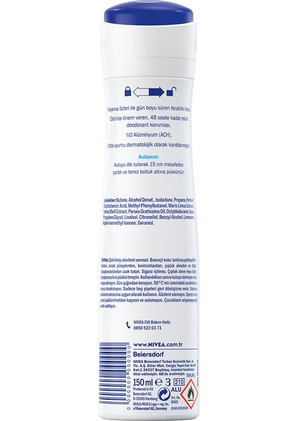 Kadın Sprey Deodorant Fresh 150 ml x5 Adet,48 Saat Koruma, Uzun Süren Ferahlık