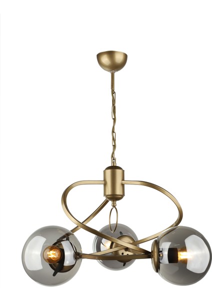 Büklüm 3.lü Avize Eskitme Füme Cam fiyatları