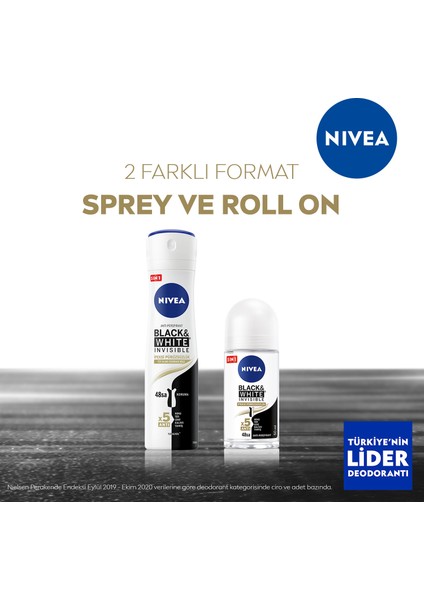 Kadın Sprey Deodorant Black&White Invisible Ipeksi Pürüzsüzlük 48 Saat Koruma 150ml x3 Adet