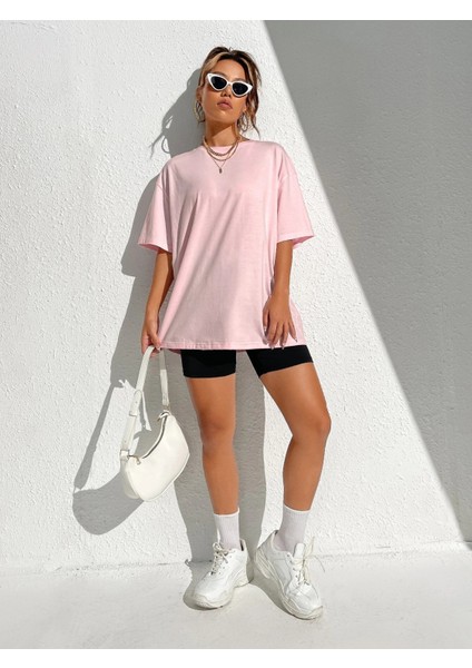 Kadın Happy Crowt Baskılı Oversize Tişört fırsatları