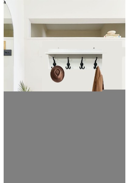 Beyaz Duvar Elbise Askısı