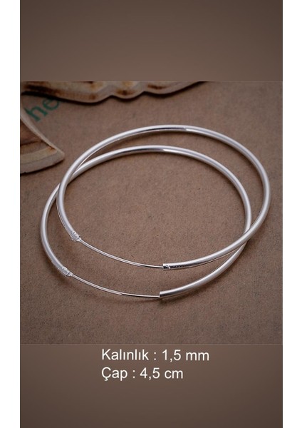Gümüş Taşsız Büyük Boy Halka Küpe fiyatları