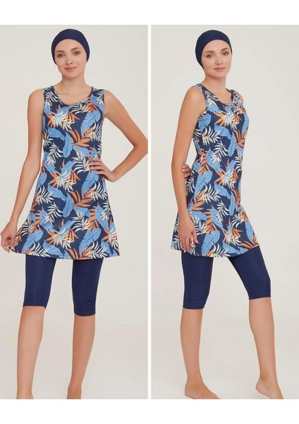 Dilan 9094 Japone Kol Lycralı Dijital Desen Tesettür Havuz Mayo fiyatları