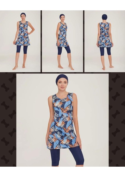 Dilan 9094 Japone Kol Lycralı Dijital Desen Tesettür Havuz Mayo fırsatları