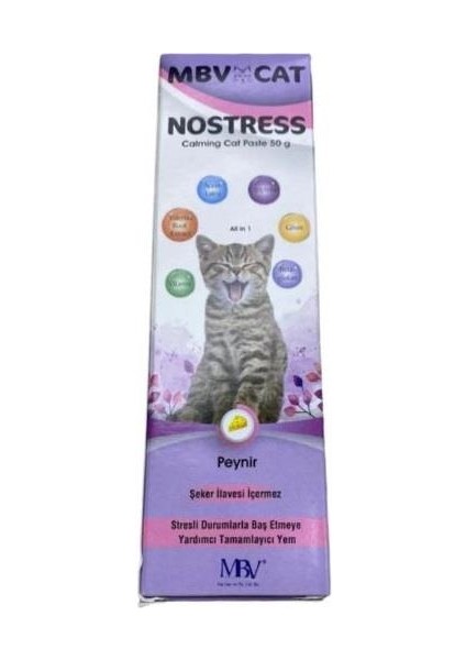 Cat Nostress Kedi Sakinleştirici Vitamin Macun Peynir Aromalı 50 gr