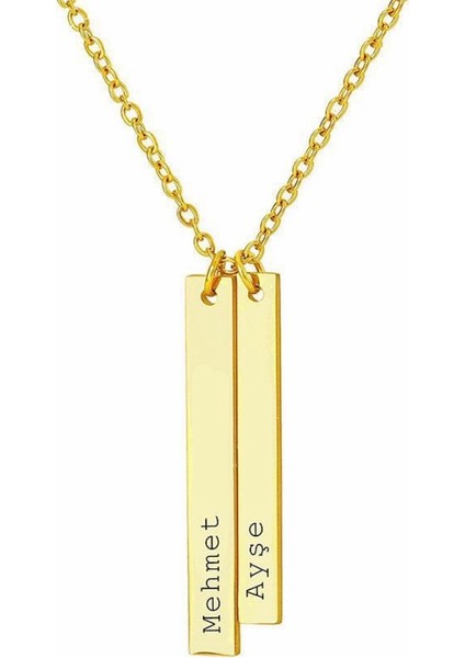 Kişiye Özel Ikili Isimli 925 Ayar Gümüş Unisex Hediyelik Kolye