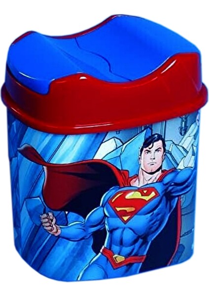 Çocuk Çöp Kovası Yutan Kapak 5,5lt Superman