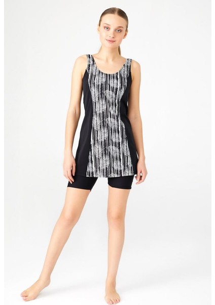 3382 Siyah Yeni Askılı Şortlu Yüzücü Mayo modelleri