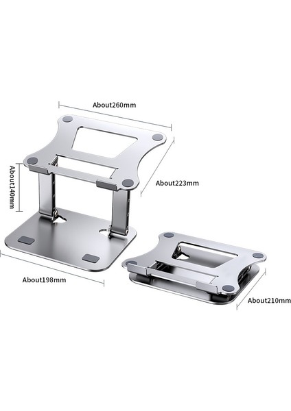 Dizüstü Bilgisayar Standı Ayarlanabilir Alüminyum Alaşımlı Dizüstü Bilgisayar Tablet Standı 17 Inç Dizüstü Bilgisayar Taşınabilir Katlanır Tutucu Soğutma Braketi Desteği (Yurt Dışından)