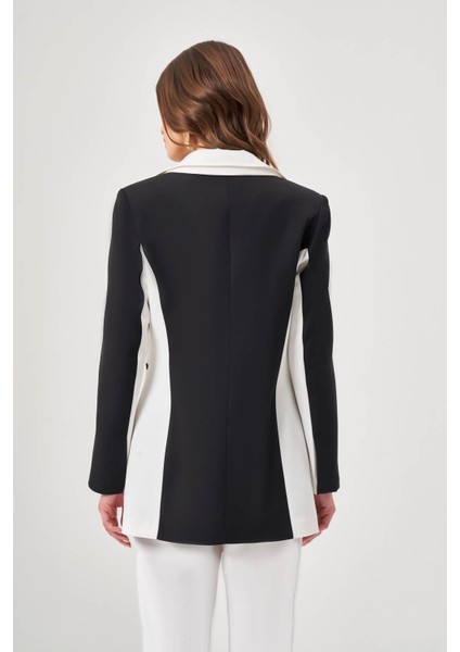 Tasarım Renk Bloklu Siyah/beyaz Ceket indirimleri