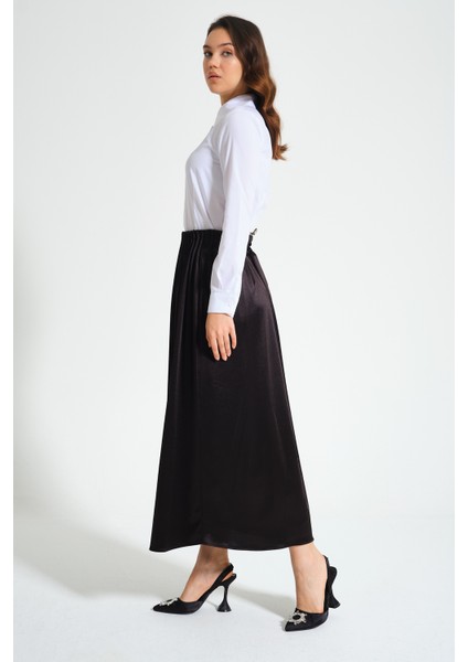 Beli Piliseli Krep Siyah Etek modelleri
