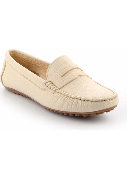 Bej Leather Kadın Loafer Ayakkabı K01257020203 modelleri