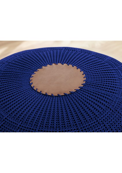 Knit Akrilik Örgü Puf 37X50 cm Mavi fiyatları