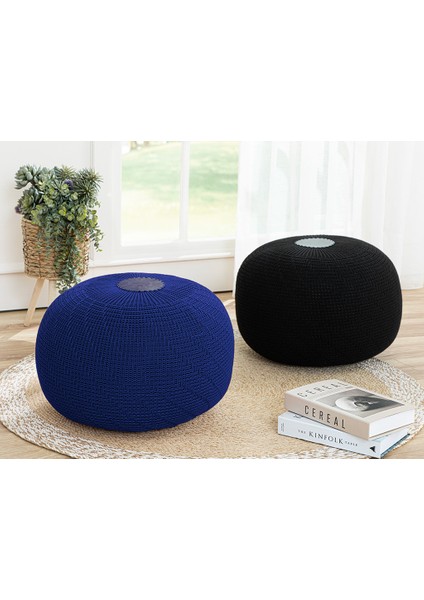 Knit Akrilik Örgü Puf 37X50 cm Mavi modelleri