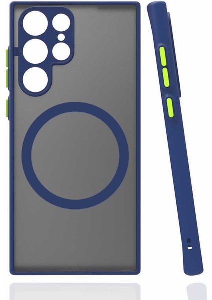 Galaxy S22 Ultra Kılıf Magsafe Şarj Özellikli 3D Kamera Korumalı Kenarları Renkli Arkası Mat Case