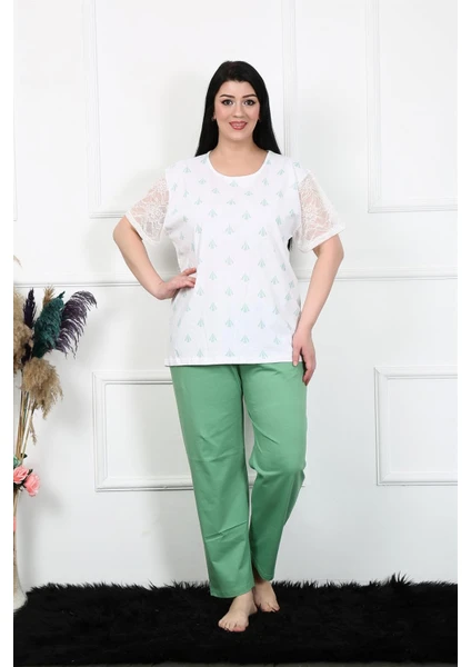 Kadın 5xl-6xl-7xl-8xl Büyük Beden Kısa Kol Pijama Takım 75001