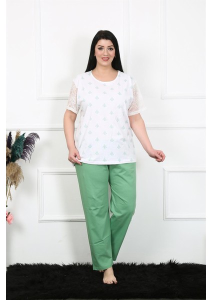 Kadın 5xl-6xl-7xl-8xl Büyük Beden Kısa Kol Pijama Takım 75001