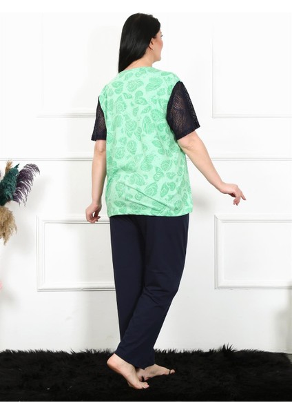 Kadın 5xl-6xl-7xl-8xl Büyük Beden Kısa Kol Pijama Takım 75004 fırsatları