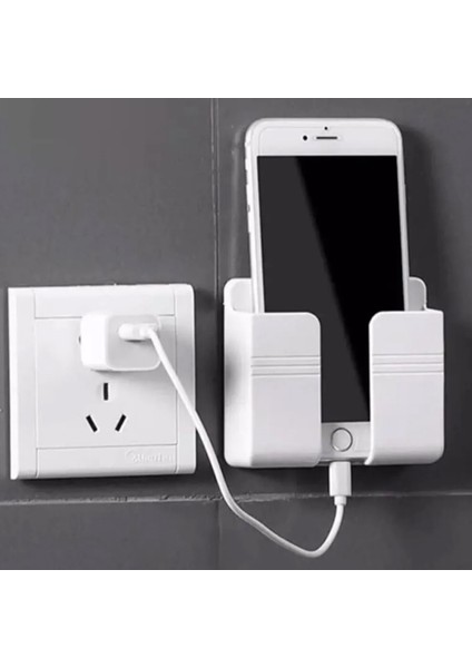 Yapıştırmalı Telefon/kumanda Tutucu Mobil Şarj Priz Askısı