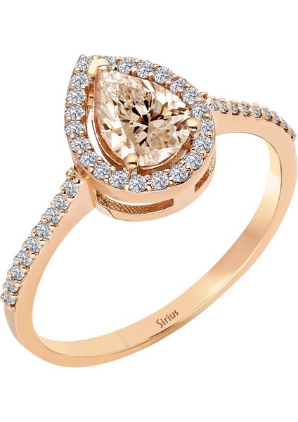 Pırlanta ve Damla Morganite Taşlı Aysenem Yüzük