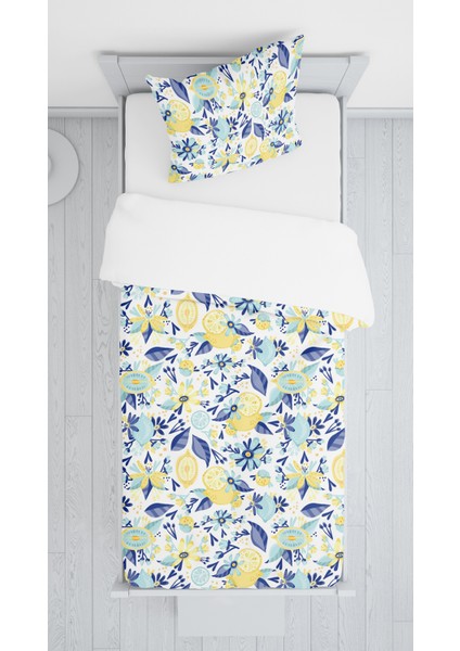 Dijital Baskılı Limonlu Örtü Yastık Seti Lldcfp 111