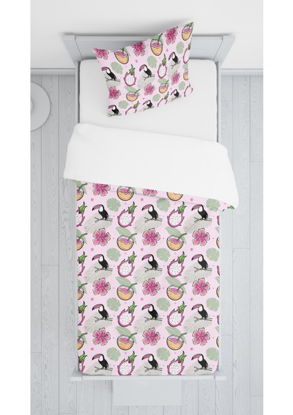 Evmila Dijital Baskılı Papağan Kadife Örtü Yastık Seti Lldcfp 22