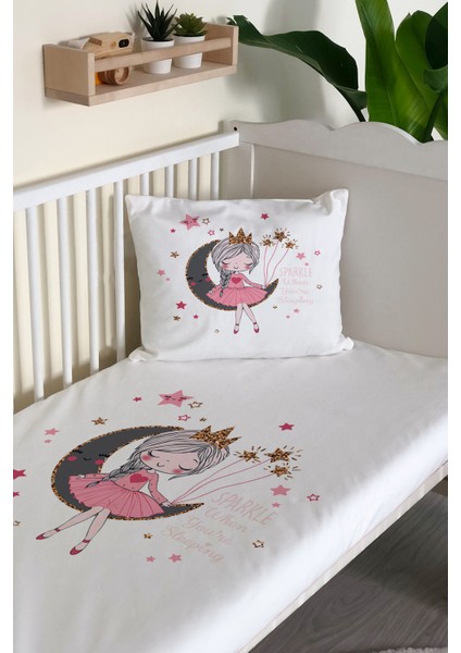 Prenses Desenli Kadife Dekoratif Bebek Beşik Örtüsü