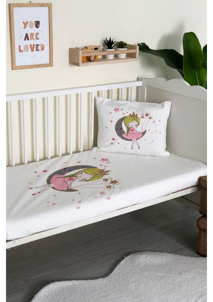 Prenses Desenli Kadife Dekoratif Bebek Beşik Örtüsü