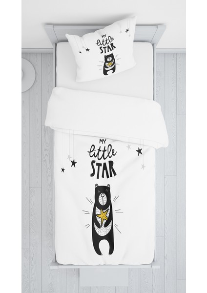 Dijital Baskı Maceracı Ayı Örtü Yastık Seti 1574