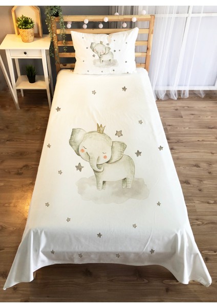 Evmila Dekoratif Fil Desenli Çocuk Yatak Örtüsü